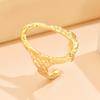 European Retro Geometric Hammered Stainless Steel Open Ring Women's Gold-Plated Adjustable Titanium Jewelry