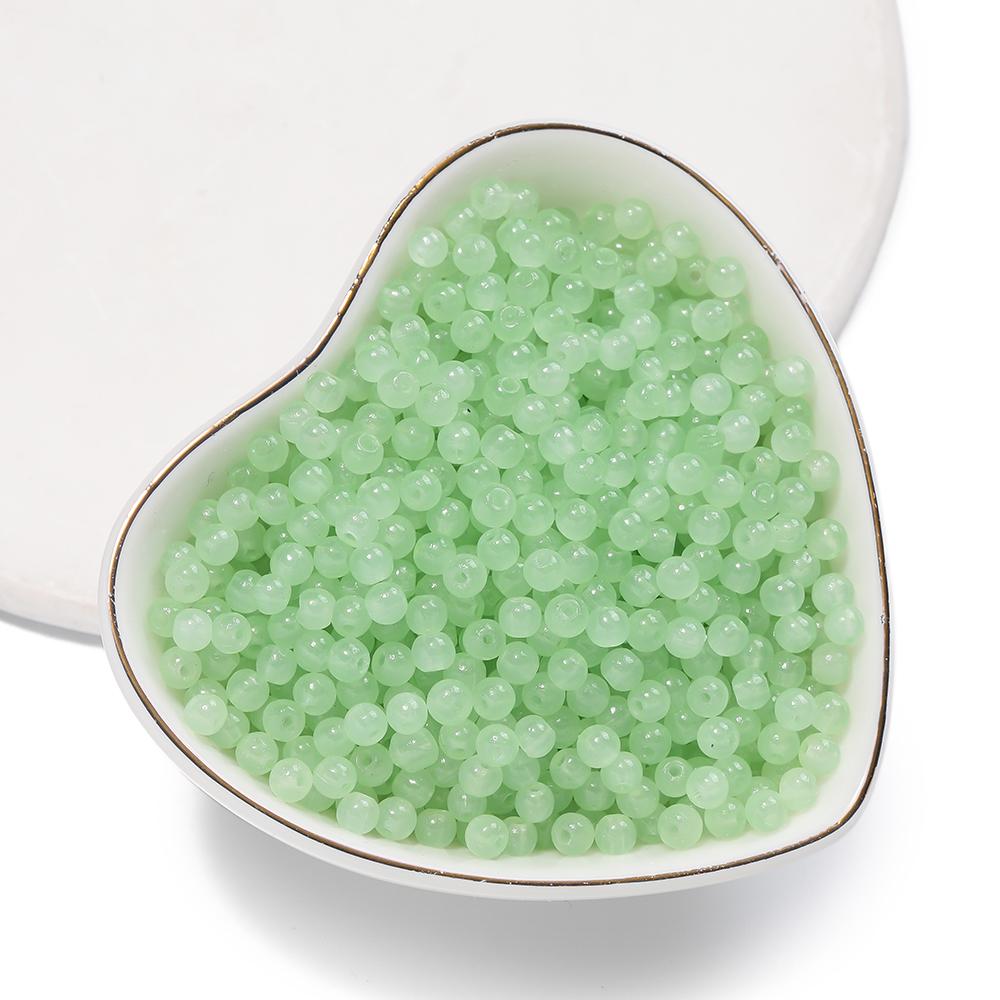 50/100pcs 4mm Colored Glass Imitation Jade Round Beads Spacer Beads for DIY Earrings Necklaces Bracelets Jewelry Making Findings