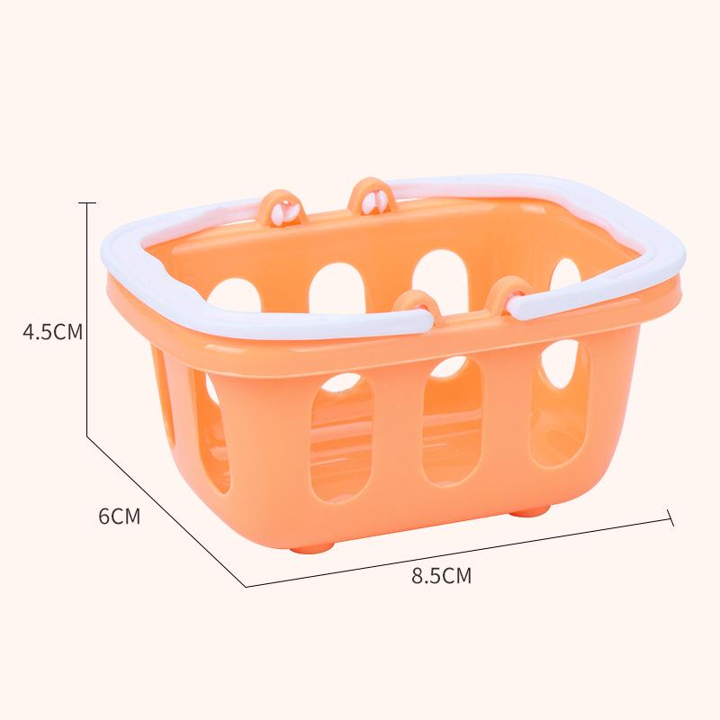 Mini Shopping Basket Toy Set: Dollhouse Grocery & Fruit Accessories