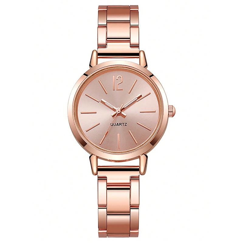 Fashion Women Elagant Watch Casual Simple Steel Strap Quartz Watch Love Bracelet Temperament Wearing Style