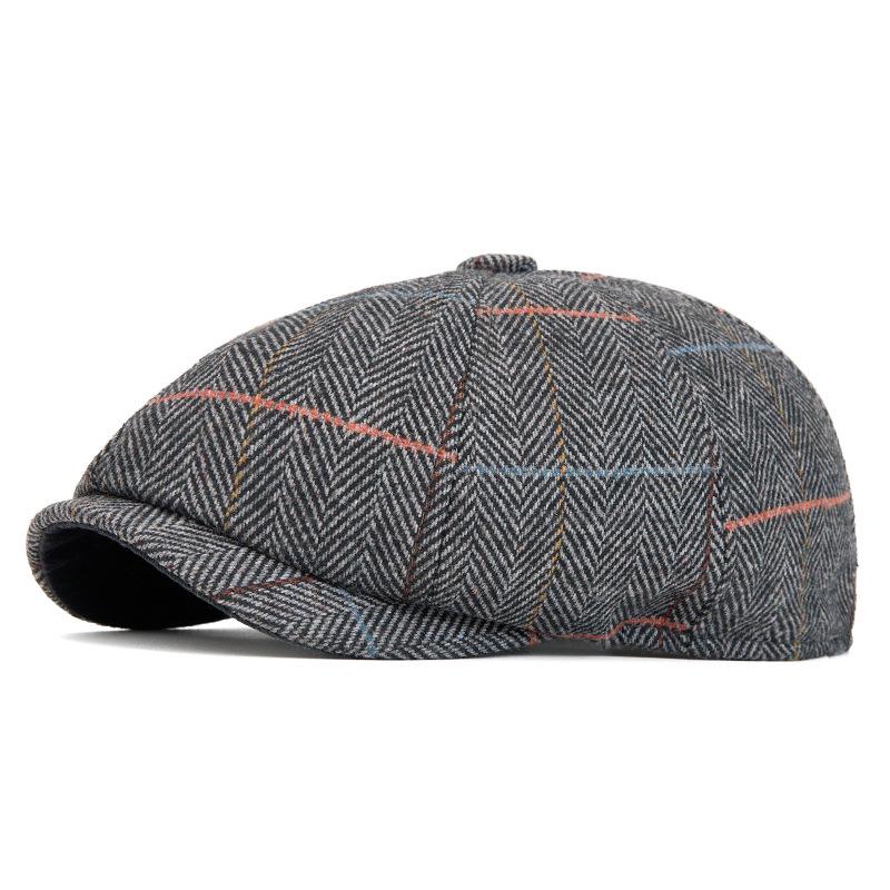 Men's Retro Octagonal Wool Felt Beret - Warm Autumn/Winter Painter-style Flat Newsboy Cap