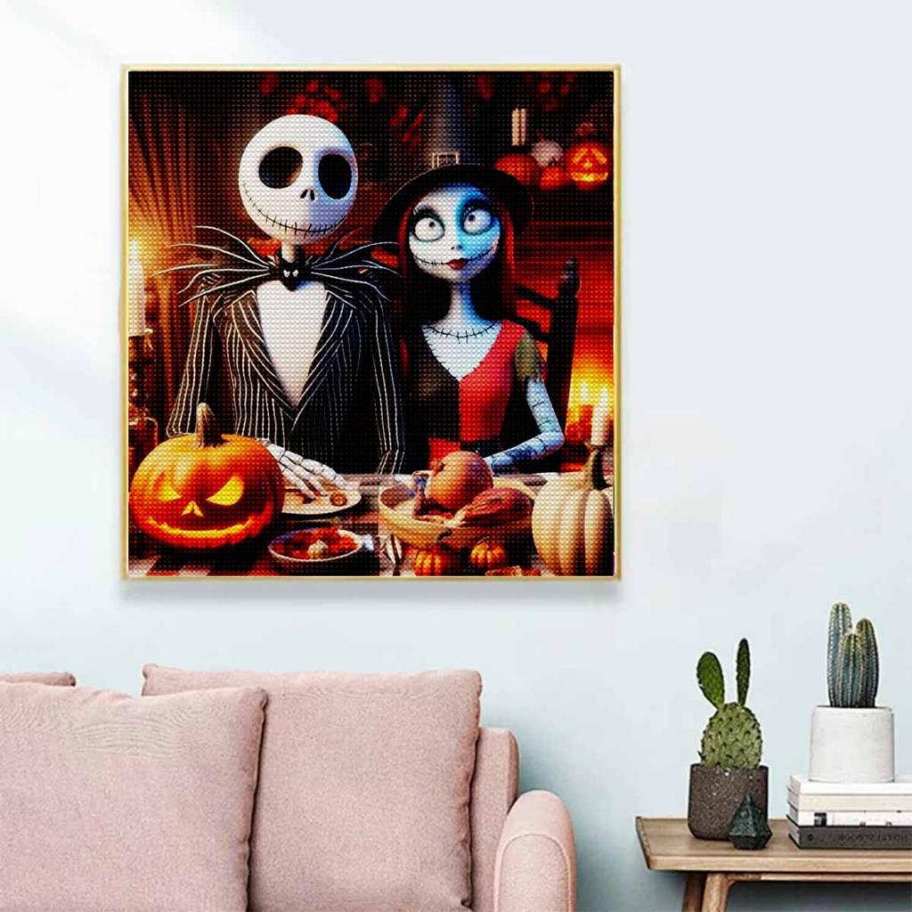 5D DIY Diamond Painting Kit, Skeleton Lover, Adult Beginner 5D Round Diamond Embroidered Crystal Mosaic Crafts, Suitable for Home Wall Settings