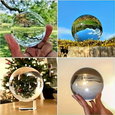Clear Lens Globe Crystal Glass Ball Stand 40-80mm Lensball for Sphere Photography Decoration Home Room Decor Decorative Balls