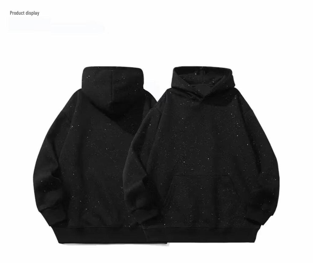Tide Strass-Kapuzenpullover: Unisex Oversized Glänzendes Sweatshirt für Herbst & Winter