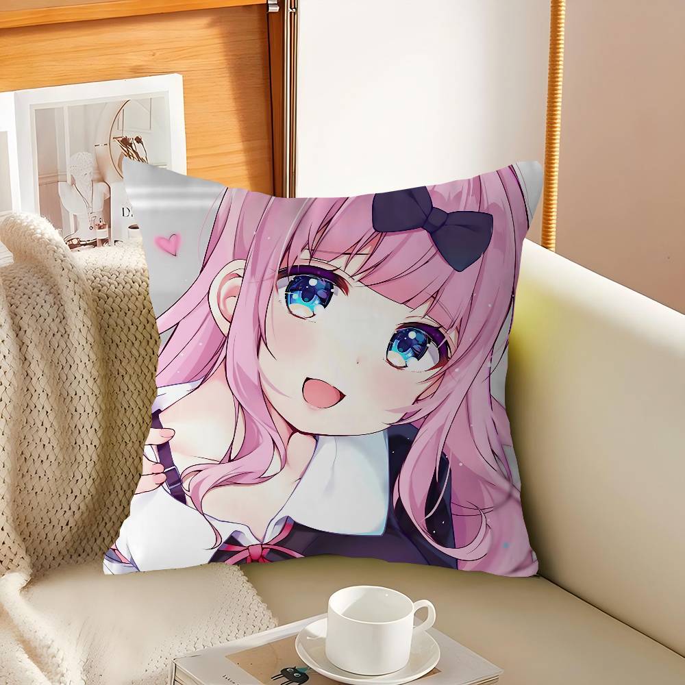 Fujiwara Chika Pillowcase Toon Gift Cushion Cover Bedroom Home Sofa Chair Seat Decor Pillow Case