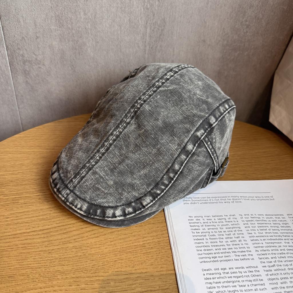 Retro Solid Color Toned Cotton Twill Cap Sunshade Casual Artistic Travel Hats