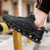 Leichte Weiche Herren-Sneaker Atmungsaktive Fliegengewebte Lederkombination Laufschuhe Lässige Herren-Sportschuhe