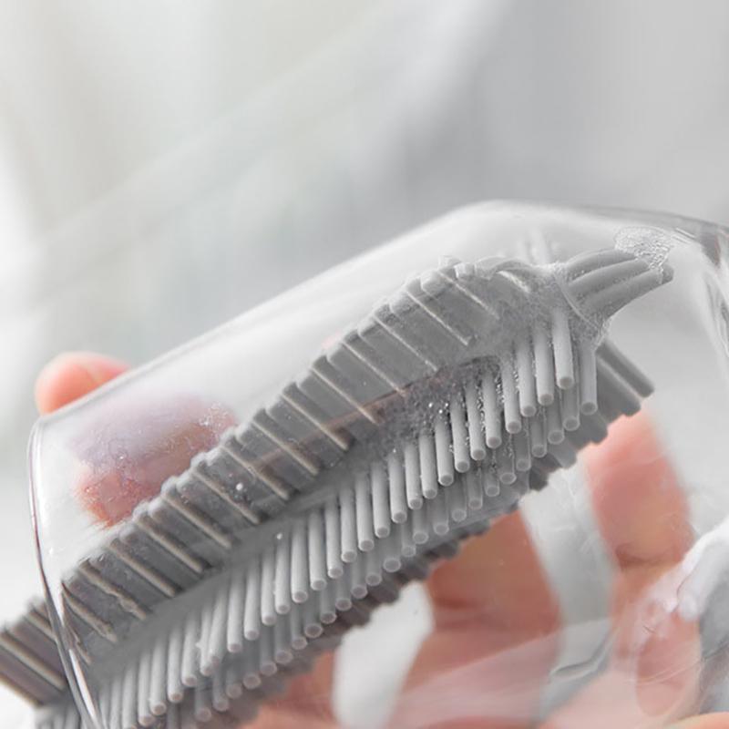 1-Pack Silicone Cup Brush Baby Bottle Brush Thermos Cup Cleaning Brush Long Handle Silicone Cleaning Brush Cleaning Tools
