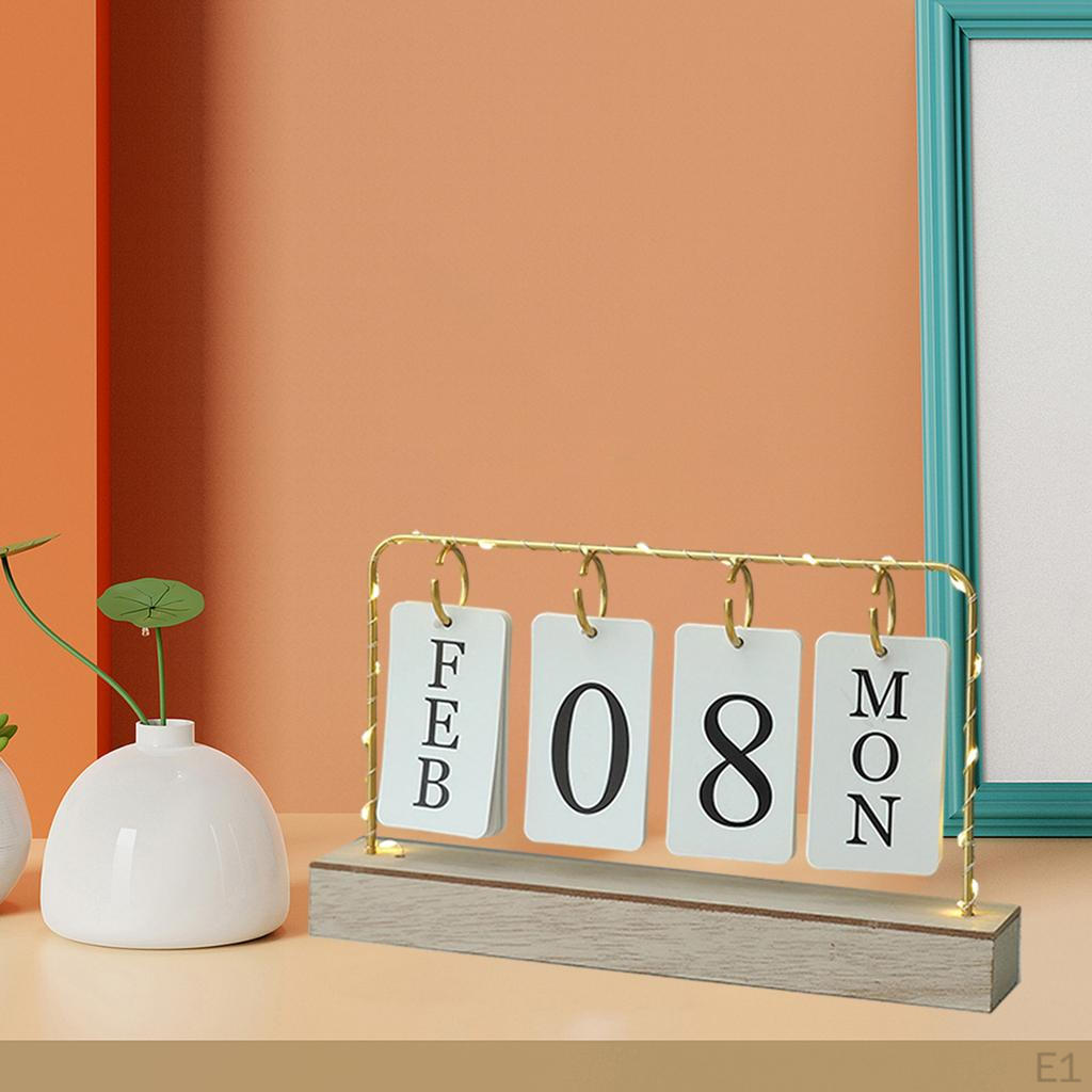Calendar Reusable Delicate Month, Date and Day Perpetual for Indoor Bedroom Decoration Office Hotel