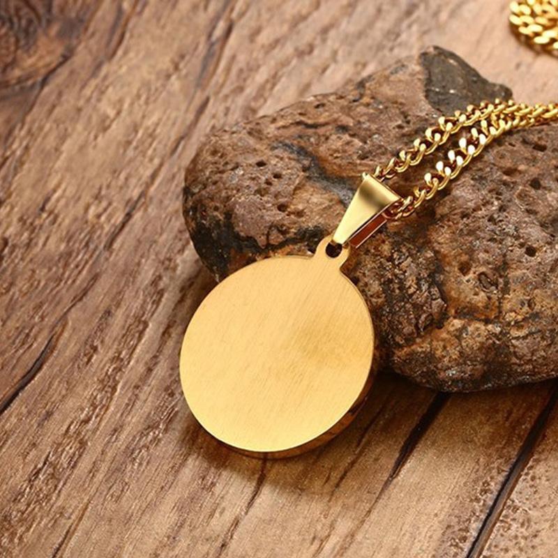 Herenketting 4 Qul Moslim Islamitische Hajj Umrah Hanger Roestvrij Staal Goudkleurig CZ Steen Mannen Modeketting