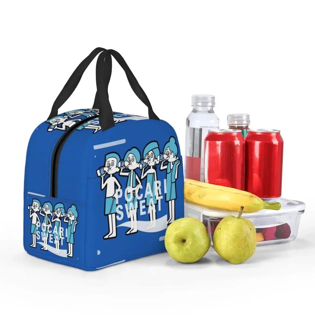 Just Some Pocari Sweat Insulated Lunch Bag for Women Kids Leakproof Food Boxes Thermal Lunch Box Tote
