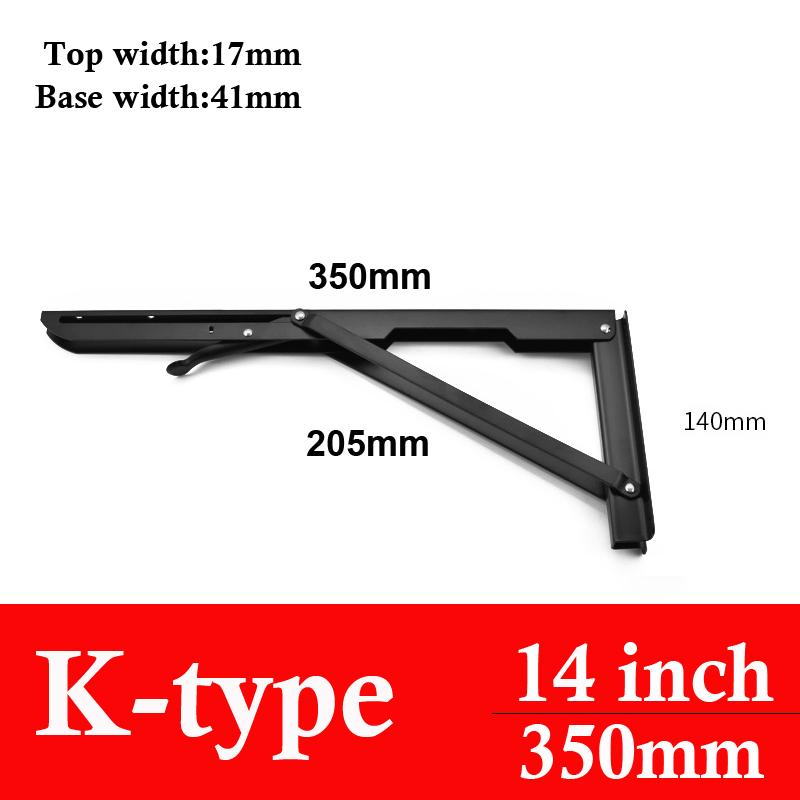 2-pack 8-20 tum Svart Triangel Vikbart Vinkeljärn Justerbart Väggmonterat Hållbart Bärande Hyllkonsol DIY Hem Bord Bänk