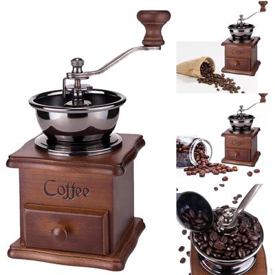 Klassisk kaffeböna Spice Vintage Hand trä Retro Burr Mill
