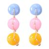 Bohemian Contrast Resin Beaded Handmade Knot Design Earrings Holiday Atmosphere Fashion Women's