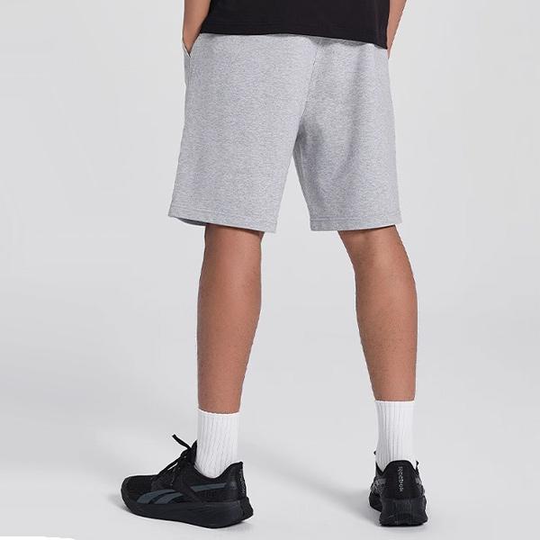 Reebok Solid Color Lace-Up Knitted Soft Comfortable Casual Shorts Unisex shorts Light-Gray 24SRM605UGG3