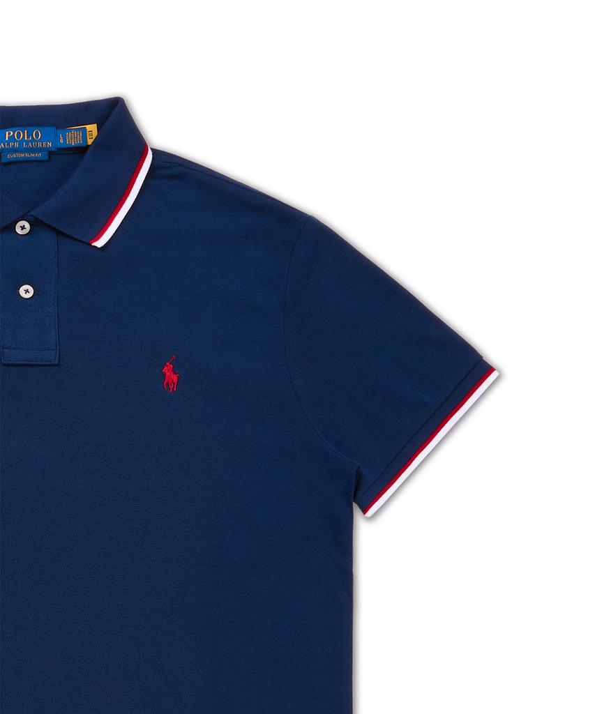 POLO RALPH LAUREN Custom Slim Fit Mesh Polo Shirt - Blue