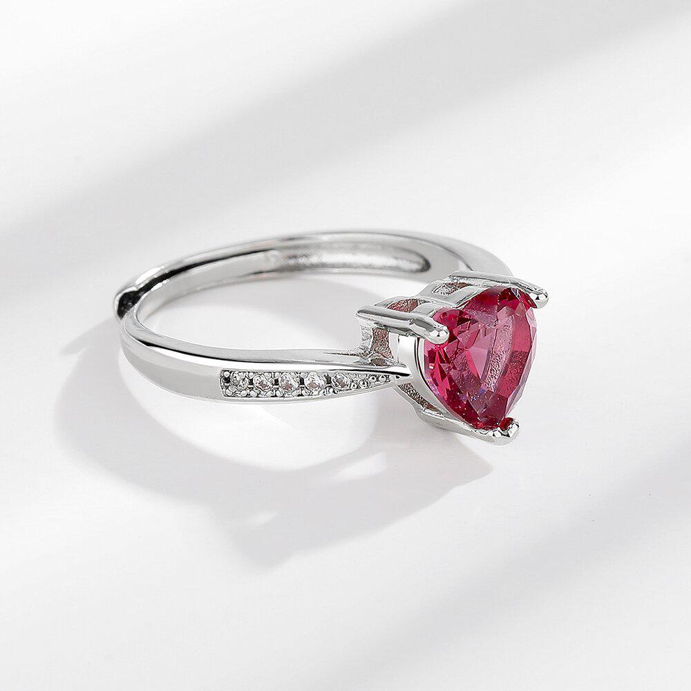 O noua sosire: Inel Elegant Ajustabil cu Zircon Rubin Imitat pentru Femei