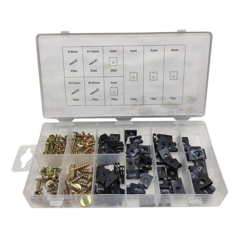 

Universal Car Screw & Nut Set 170pcs Screw Assortment Car Panel Screw Reliable Fastening Solution for Auto Maintenance 1