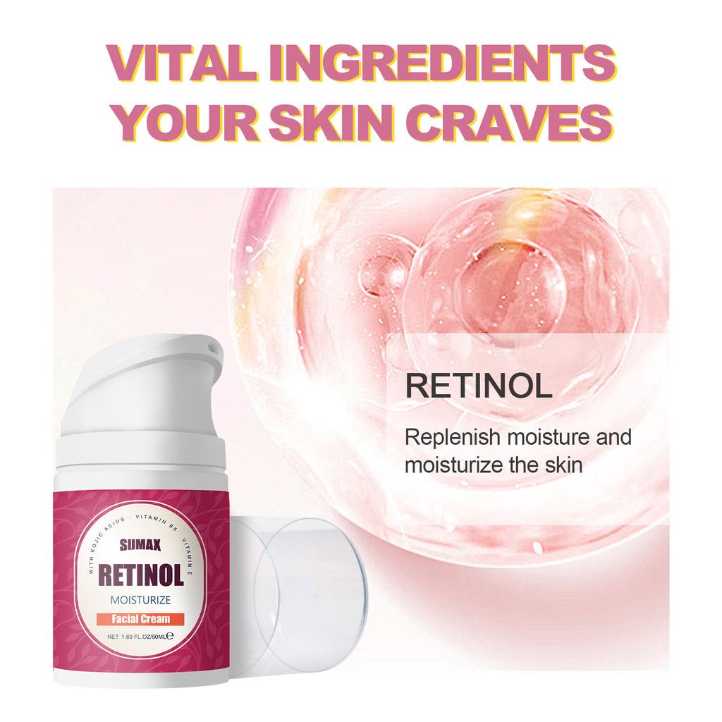 50ml Pressed Jar Retinol Face Cream Mooth Delicate Radiant and Translucent Rapid Absorption of Skin Retinol Anti Aging Serum