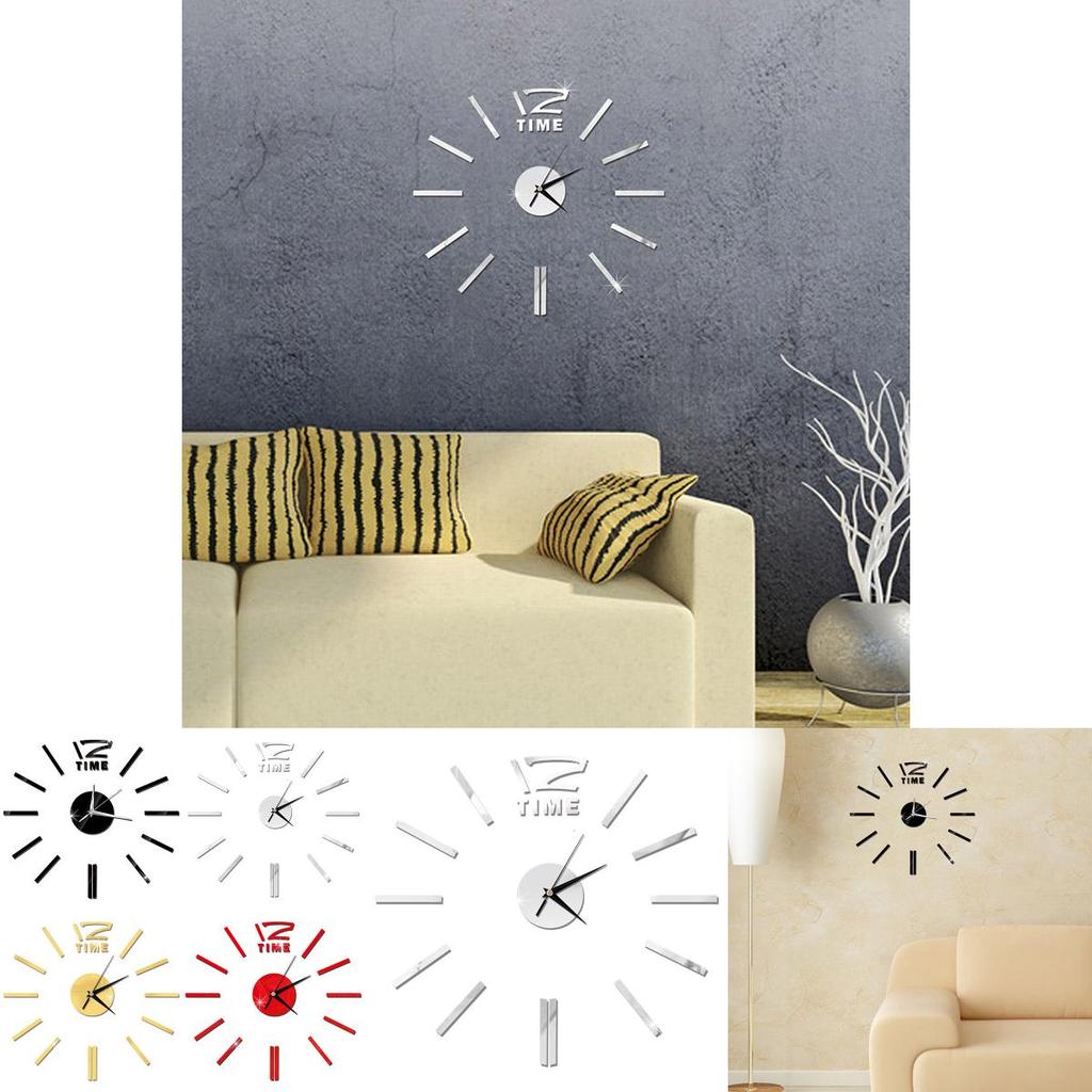 Chic 3d Mirror Luxury Modern Diy Large Wall Clock Home Office Decor For Contemporary Spaces