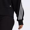 Adidas Originals Trefoil Solid Striped Crew Neck Pullover Sweatshirt Women Tops Black H67036