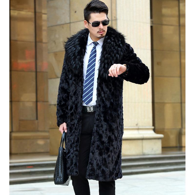 Imitation Fur Coat Autumn and Winter New Special Mink Coat Men's Mink Leather Whole Mink Long Fur Coat