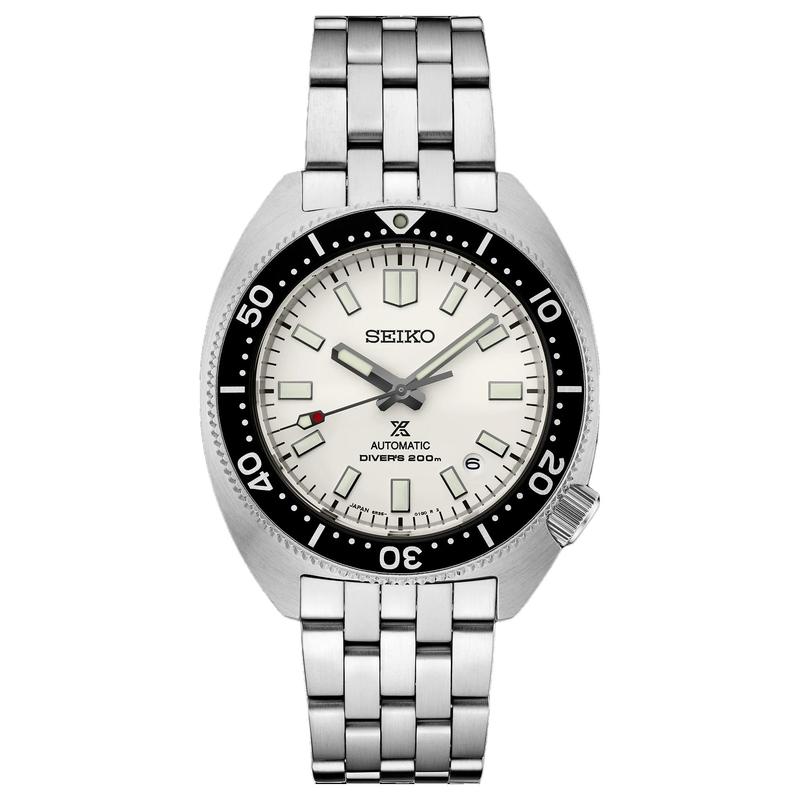 

SEIKO 200 meters waterproof automatic/manual mechanical movement Steel Strap men s watch white dial SPB313 синій