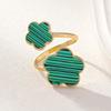 1 Piece Simple Stainless Steel Oil Drop Five Flower Ring Earrings Birthday Gift for Mom and Friends Various Occasions