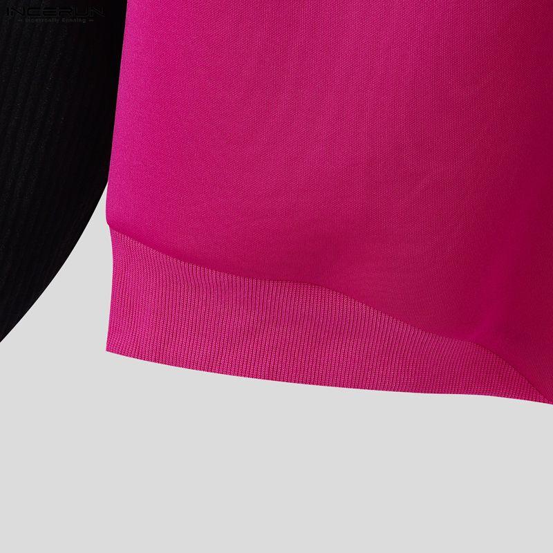 INCERUN Spring Men Long Sleeve Zip-up Stitching Casual Corduroy Coats Jackets