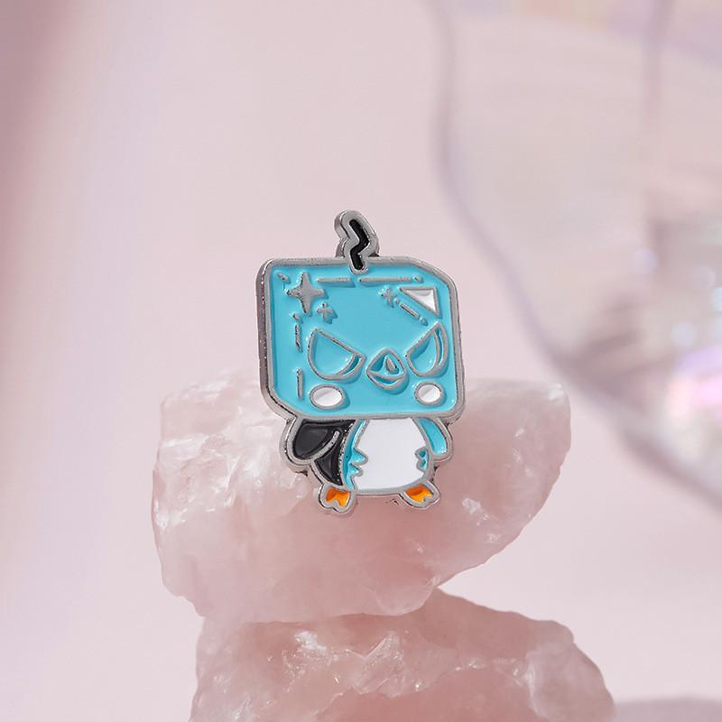 Cartoon Delightful Blue Alloy Brooch Creative Pin Unique Decorative Apparel Item
