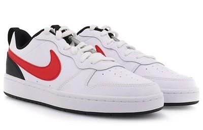Nike Court Borough 2 Low White University Red GS BQ5448-110