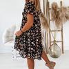 Sommer Kurzarm Rundhals Mode Sexy Blumendruck Europäischen und Amerikanischen Plissee Kleid frauen Casual Kleid
