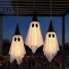 Lighted Floating Ghosts for Outdoor 3 Pcs Halloween Hanging Ghost Decoration, Spooky Large Mesh Atmospheric Holiday Party Decorations with Witch