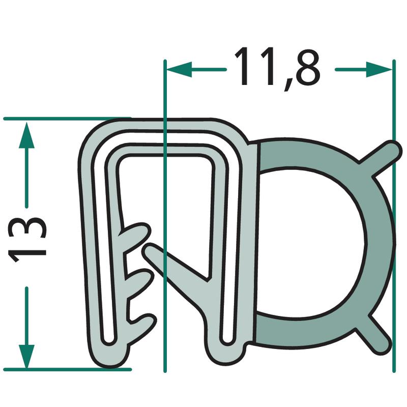 Universal Rubber Profile for Window Seal 12x13