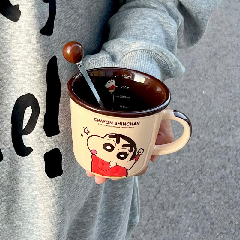 

Crayon Xiaoxin joint cup, birthday gift for men and women, creative couple ceramic mug, girlfriend souvenir gift box. 401-500ml