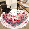 1pc Butterfly Heart Office Round Area Rug,  Mat Suitable ForOffice, Under Office Chairs Bedroom Living Room Home Decor, Room Deco
