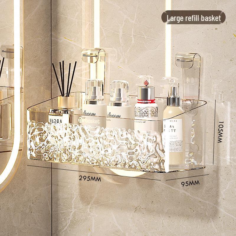 

Настенная полка для хранения вещей в ванной комнате без перфорации: Органайзер для расчесок, бритв, зубных щеток