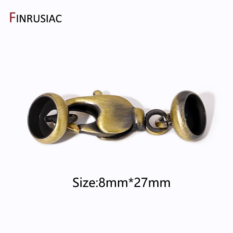 

Vintage Brass Antique Bronze Color Pearl Lobster Clasps Connector End Caps Fastener Clasps For DIY Jewelry Making Accessories 1 piece