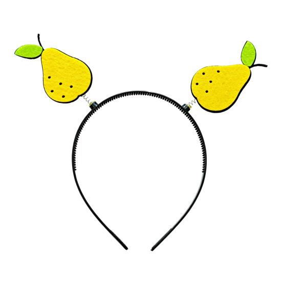 Kid Headband Spring Design Fruit-Decorated Headband Anti-Slip Tooth Design Stable Fit Hair Hoop Children Day Performance Hair Accessory