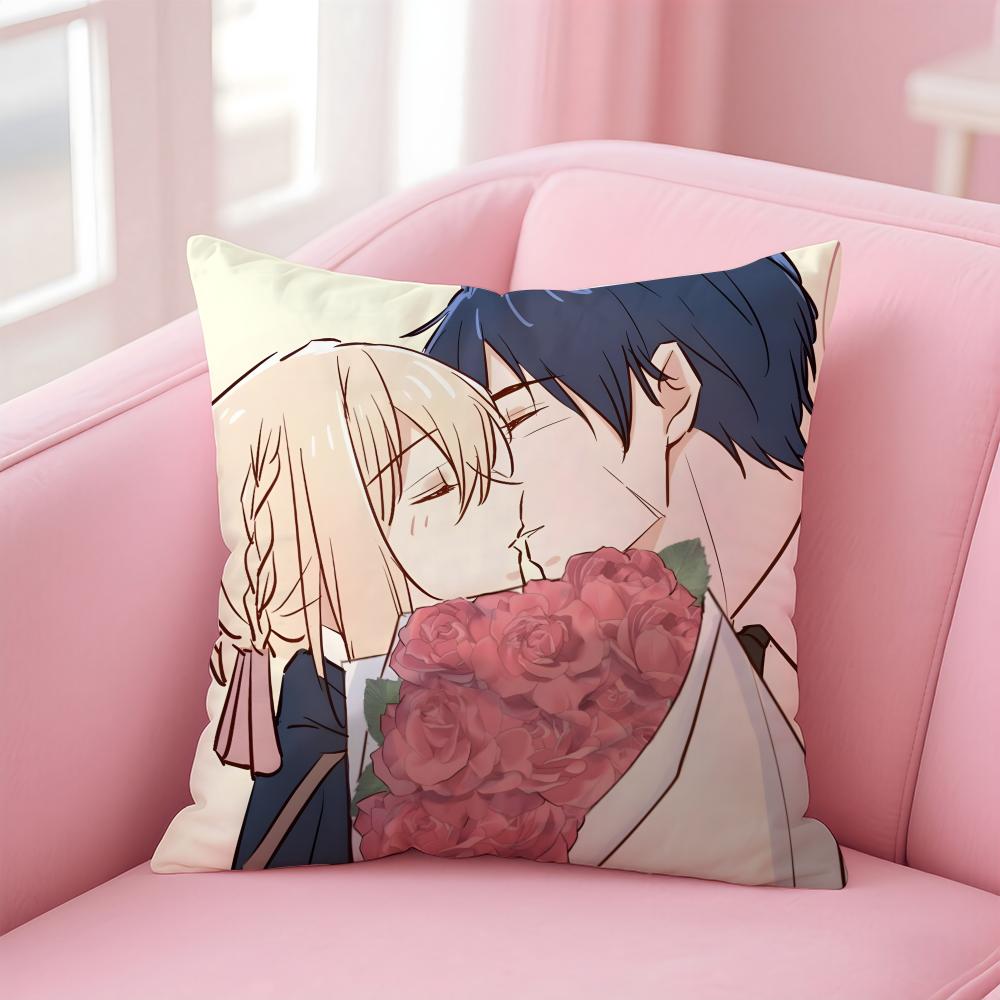 V-Violet E-Evergarden ANIME Cushion Cover Comfortable Reversible Pillow Cover Ideal for Car Sofa Bedroom & Beyond