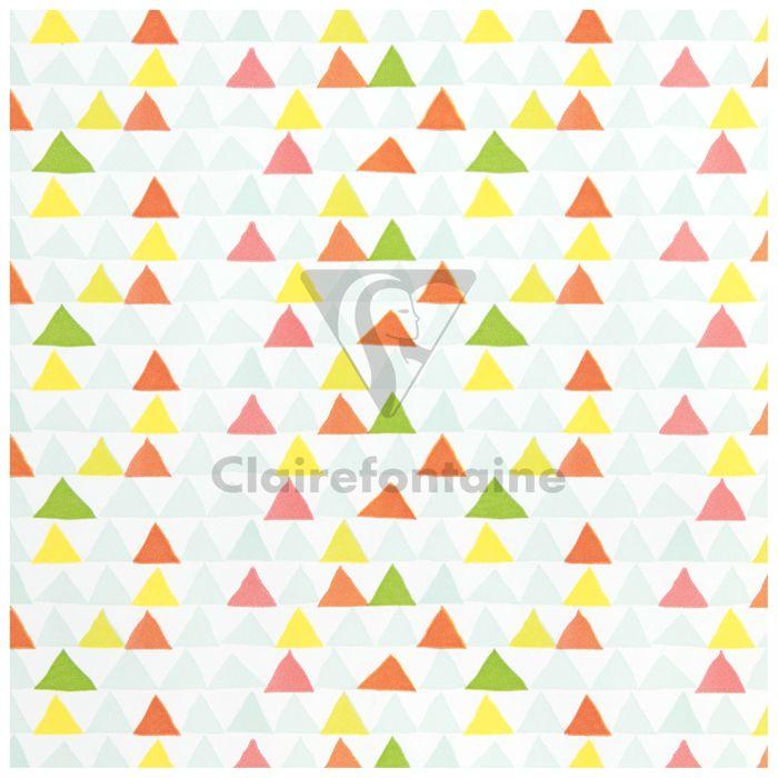 Geschenkpapier - Clairefontaine - Kleine Rollen - Mehrfarbige Dreiecksmuster - 5m x 35cm - 80g