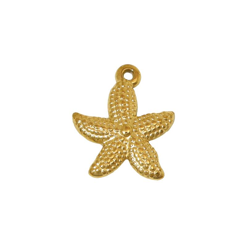 Edelstahl Meeresleben Seestern Muschel Schleife Kreuz DIY Anhänger Einzelner Anhänger Halskette Schmuck Zubehör