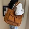 Women's Large Capacity Corduroy Tote Bag - Versatile Crossbody and Shoulder Bag for Autumn/Winter 2024