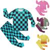 Kids Boys Girls Anime Cartoon Demon Slayer Print Long Sleeves T-Shirt Top Pants Trousers Clothes Set