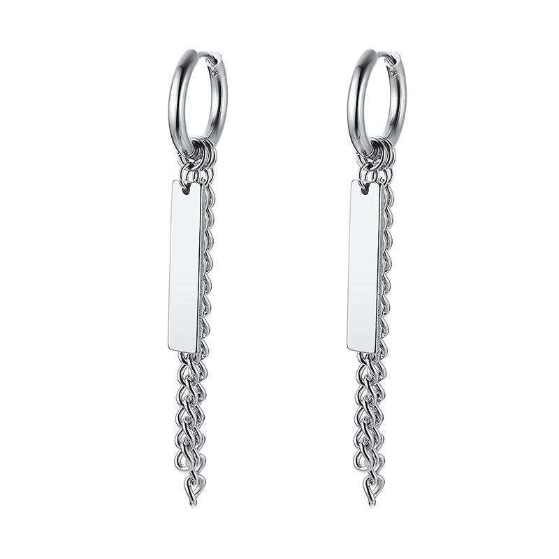 Stainless Steel Four Pointed North Star Huggie Hoops Earrings for Men Piercing or No Piercing Cross Jewelry Gift for Her Him