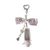 Vintage Ballerina-inspirierter Handyanhänger mit Glasrosen und Banddetails Legierungs-Taschenaccessoire für Damen