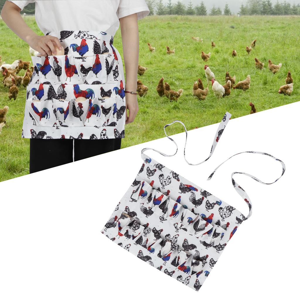 Multiple Pockets Eggs Collecting Gathering Holding Apron for Chicken Duck Eggs Farmhouse