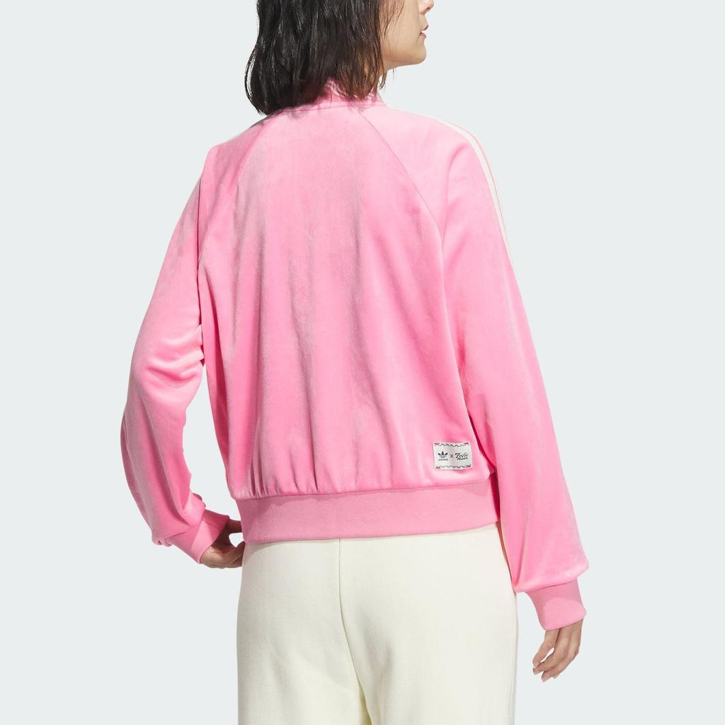 Adidas Originals X Feifei Ruan FW23 Classic Retro Velvet Track Jacket Women Outerwear Pink IX4223