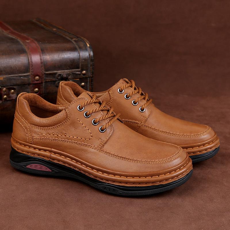Luksusowa Marka Męskie Buty Casual Skóra Naturalna Męskie Biznesowe Płaskie Najwyższej Jakości Męskie Oksfordy Ręcznie Robione Oddychające Buty do Chodzenia