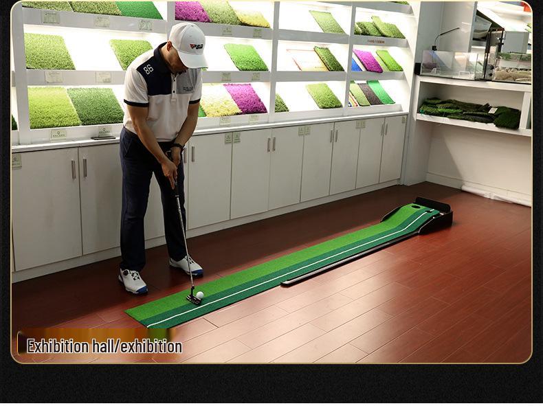 PGM Golf Putter Practice Mat with Ball Return - Simulated Turf (3m/2.5m)